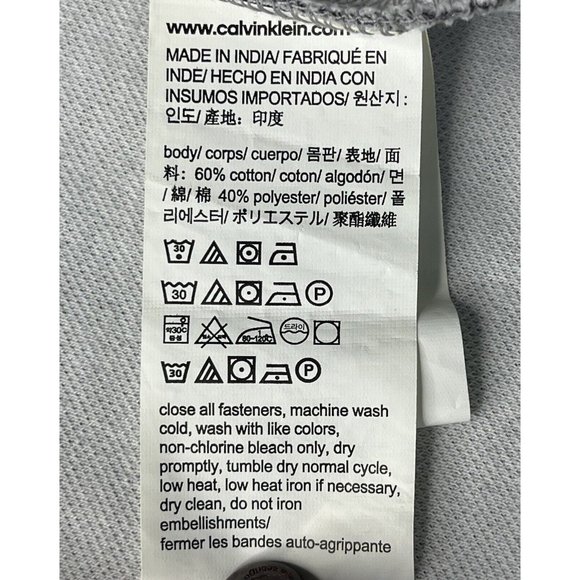 Calvin Klein Mens 1/4 Zip Pullover, Covered Zipper, Gray White Henley Long XL - Picture 12 of 12